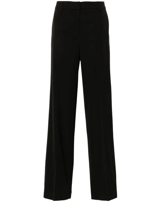 PT Torino Black Pressed-Crease Trousers