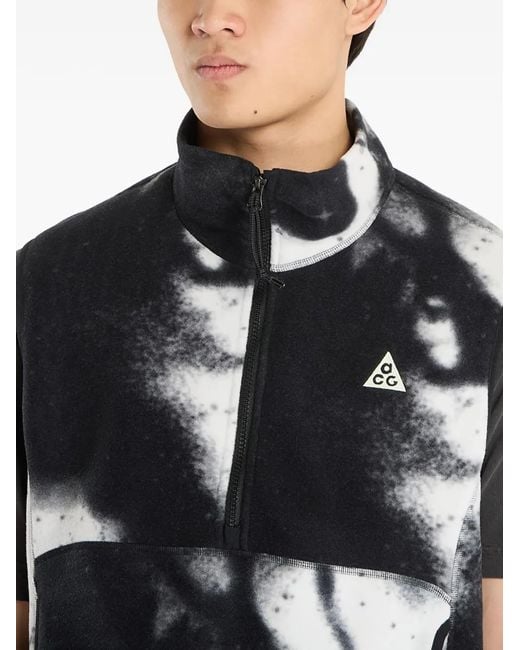Nike Black Acg Printed Half-Zip Vest for men