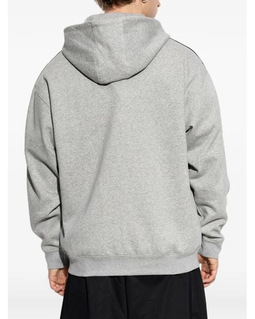Adidas Gray 3-Stripes Zip-Up Hoodie for men