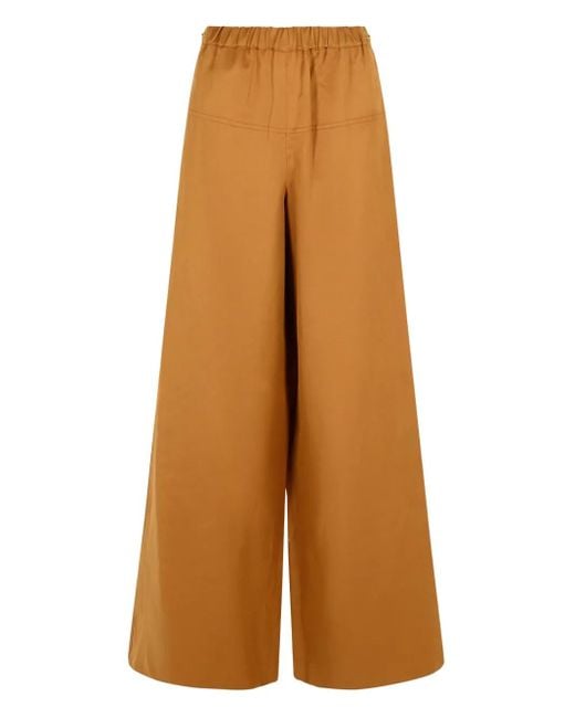 Max Mara Orange Elastic-Waistband Palazzo Pants