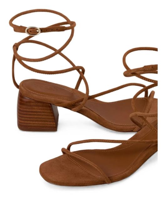 Ba&sh Brown Suede Heeled Sandals