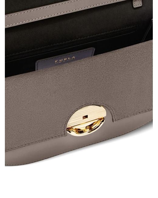 Furla Gray Sfera S Crossbody Round