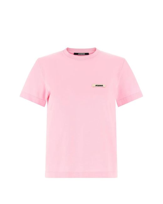 Camiseta con parche del logo Jacquemus de color Pink