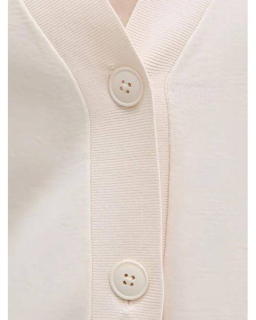 Sisley White Buttoned Cardigan