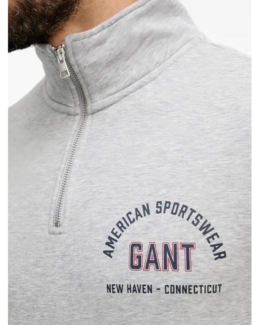 Gant Gray Sweat À Col Zippé for men