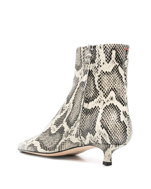 Aeyde White Sofie Snake Print Calf Leather Shoes