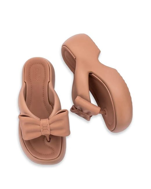 Melissa Brown Free Fuzzy Platform Bow Flip-Flops