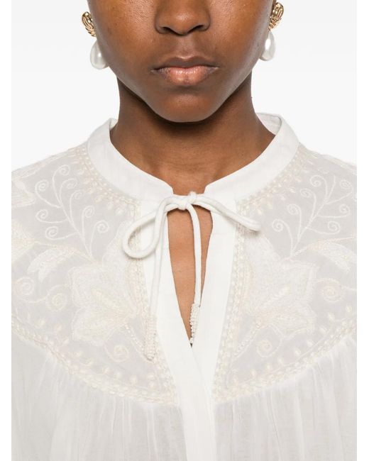 Scarlett Poppies White Petronella Embroidered Blouse