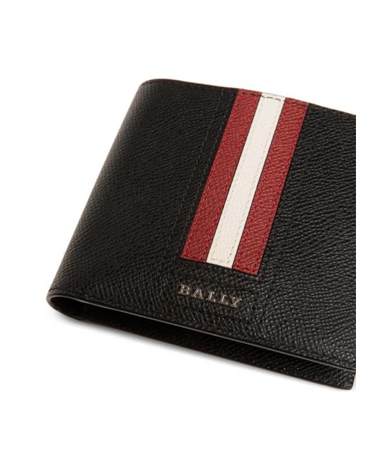 Bally Black Stripe Leather Wallet for men