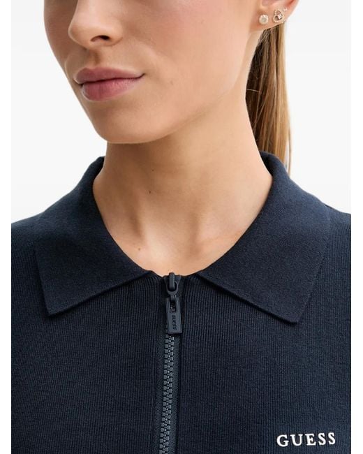 Guess Black Belted Zip-Up Mini Dress