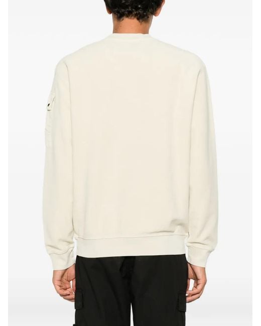 C P Company Natural Lens-Detail Sleeve-Pocket Sweatshirt for men