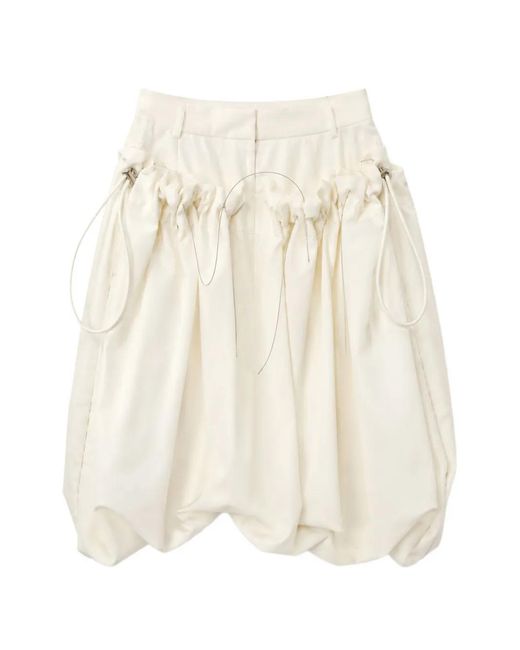 Sacai White Drawstring-Waist Skirt