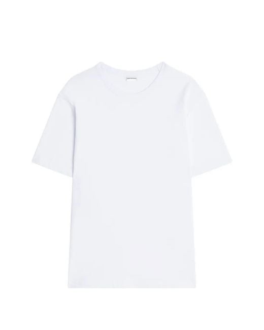 Dries Van Noten White Oversized Cotton T-Shirt for men