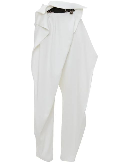 J.W. Anderson White Folded-Waist Straight Trousers