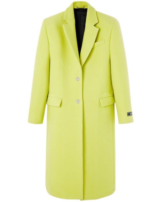 Manteau à revers crantés Versace en coloris Yellow