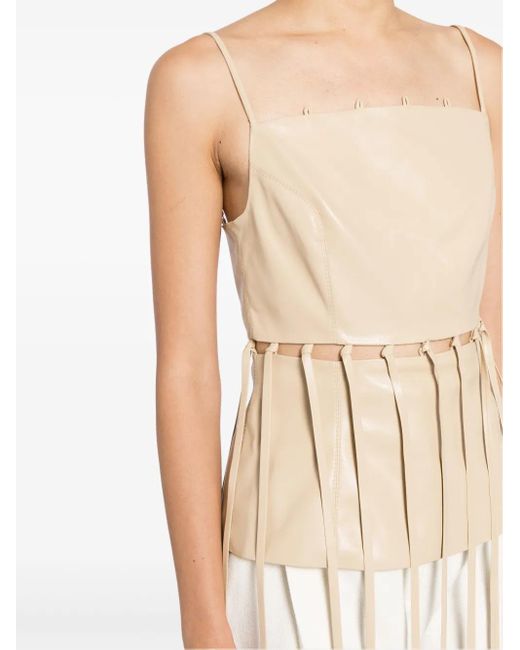 Nanushka Natural Citta Top Aus Faux-Leder