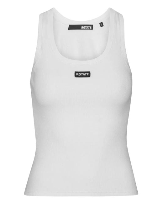 ROTATE BIRGER CHRISTENSEN White Geripptes Tanktop