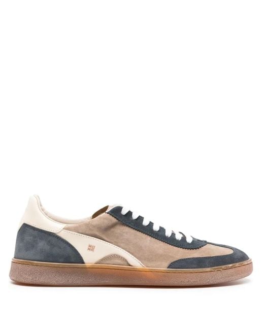 Moma White Panelled Suede Sneakers for men