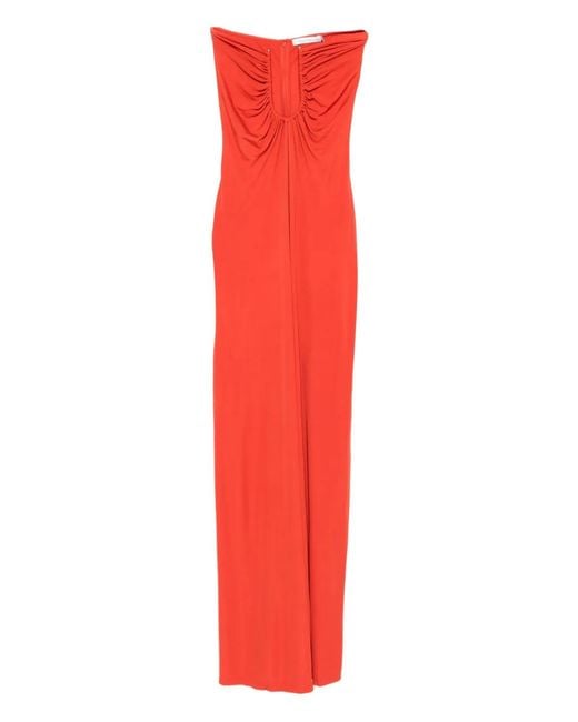 Christopher Esber Red Arced Palm Maxi Dress