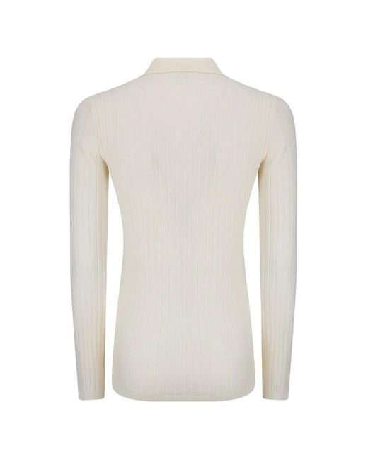 A.P.C. White Polo À Design Côtelé