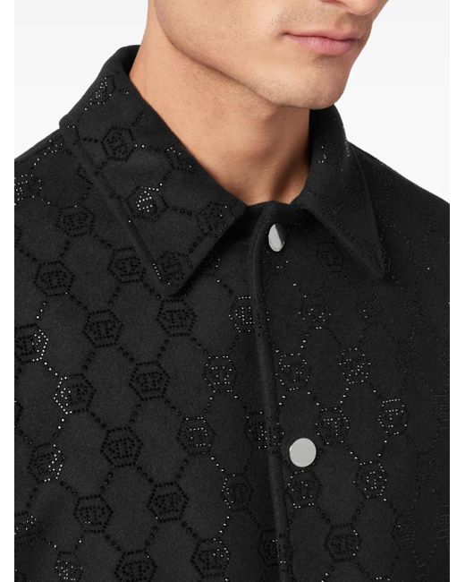 Chaqueta Bómber Con Monograma Philipp Plein de hombre de color Black