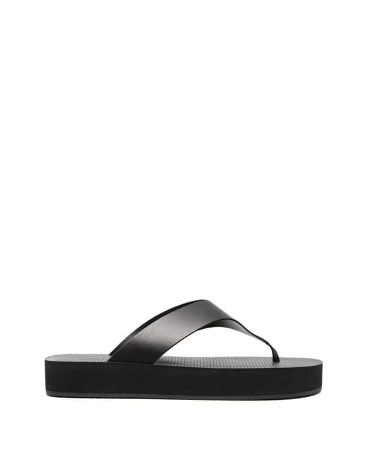 The Row Black Ginza Flatform Flip-Flops