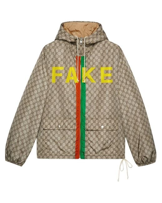 Gucci Jacke mit "Fake/Not"-Print in Multicolor für Herren