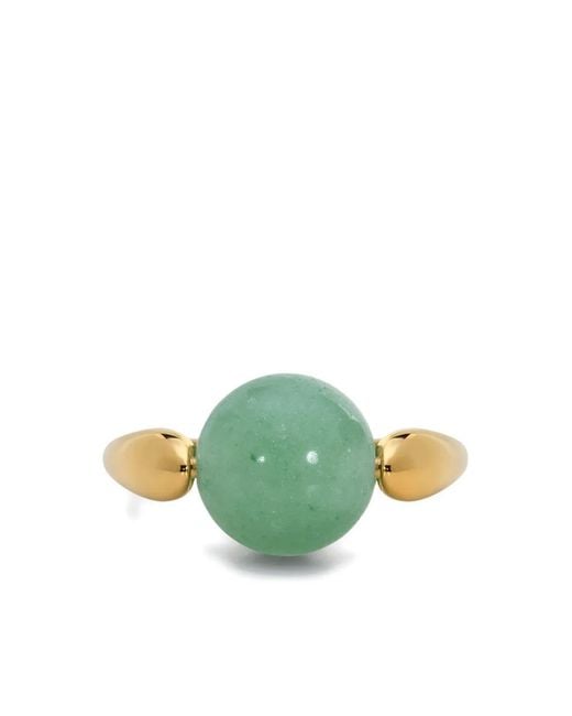 Monica Vinader Green Vermeil Gemstone Ring