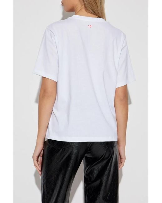 Victoria Beckham White Fashion Offender Cotton T-Shirt