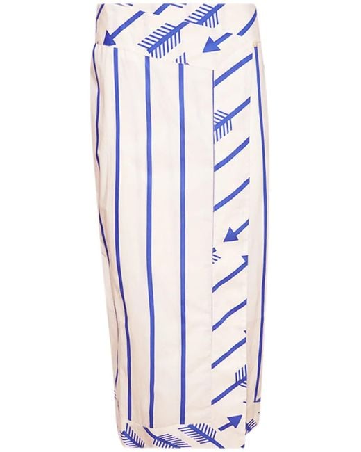 Johanna Ortiz Blue Mar De Cortes Midi Skirt