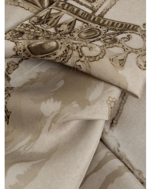 Moschino Metallic Logo-Print Silk Scarf