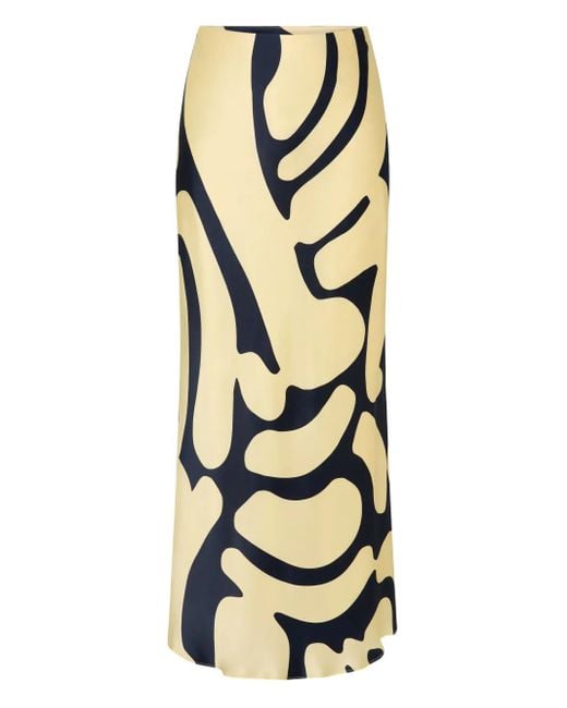 Rebecca Vallance Yellow Dune Printed Midi Skirt