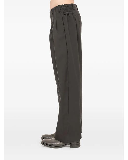 DEVOA Black Wool Trousers for men