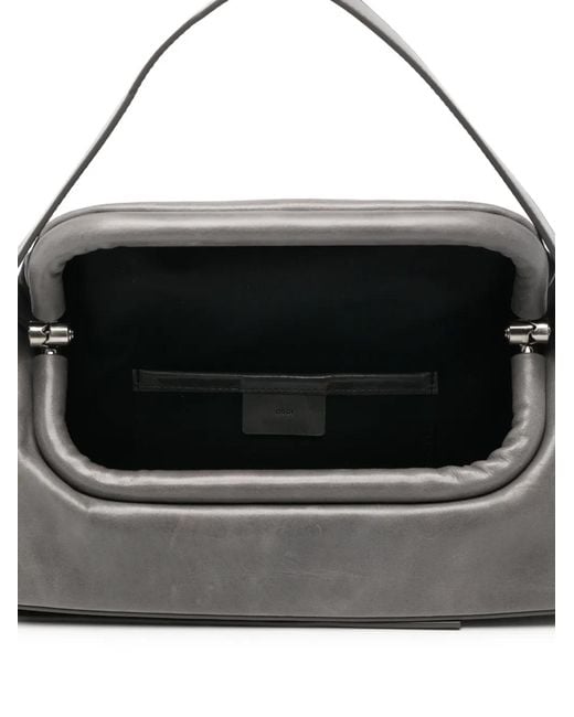 OSOI Gray Folder Brot Leather Tote Bag