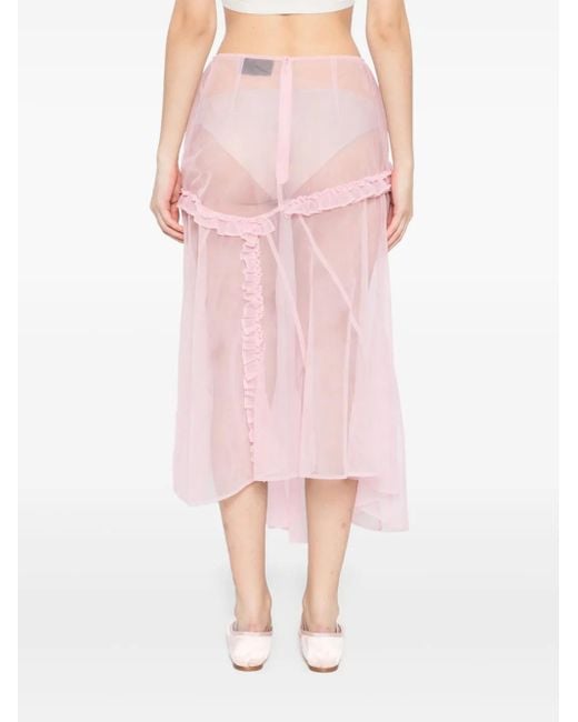 Simone Rocha Pink Ruffle-Details Skirt