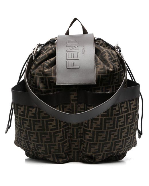 Fendi Black Monogram Pattern Backpack for men