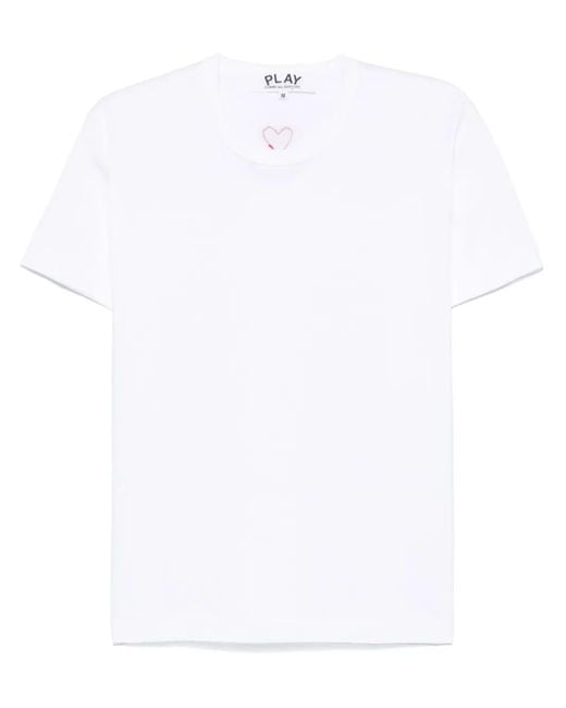 COMME DES GARÇONS PLAY White T-Shirt With Heart Application