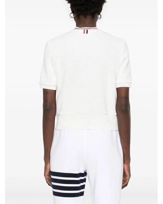 Thom Browne Vest Met Korte Mouwen En Rwb-Streep in het White