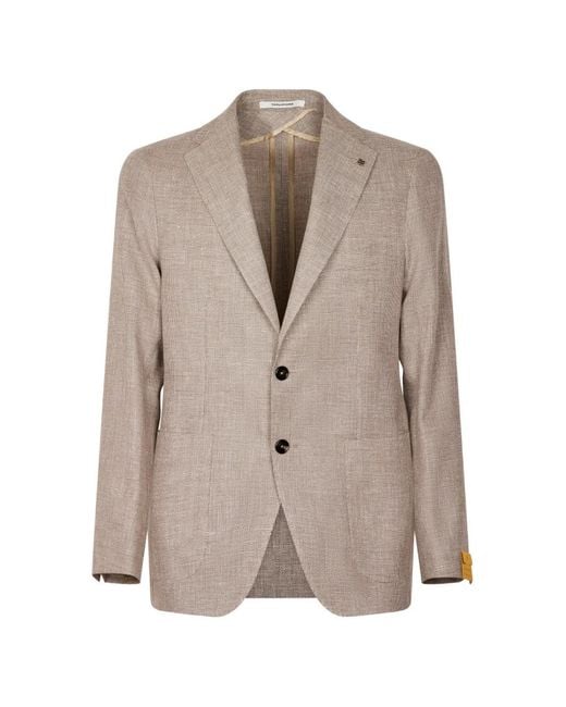 Tagliatore Brown Textured-Finish Blazer for men