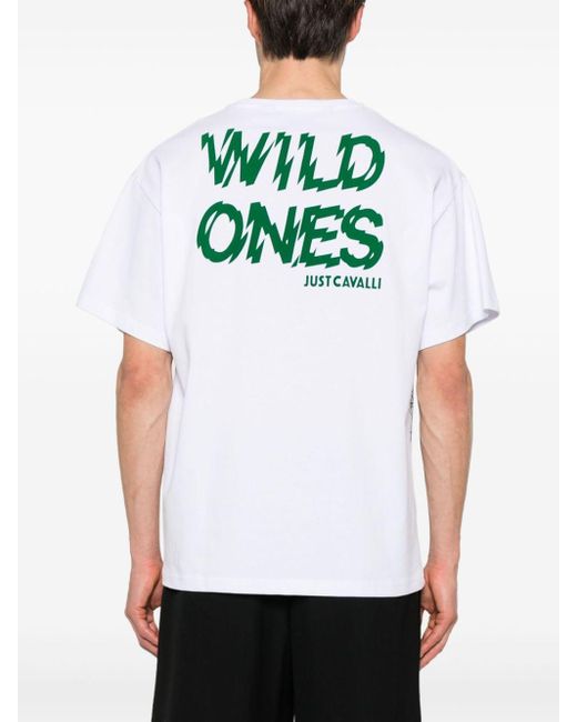 Just Cavalli White Tiger-print T-shirt for men