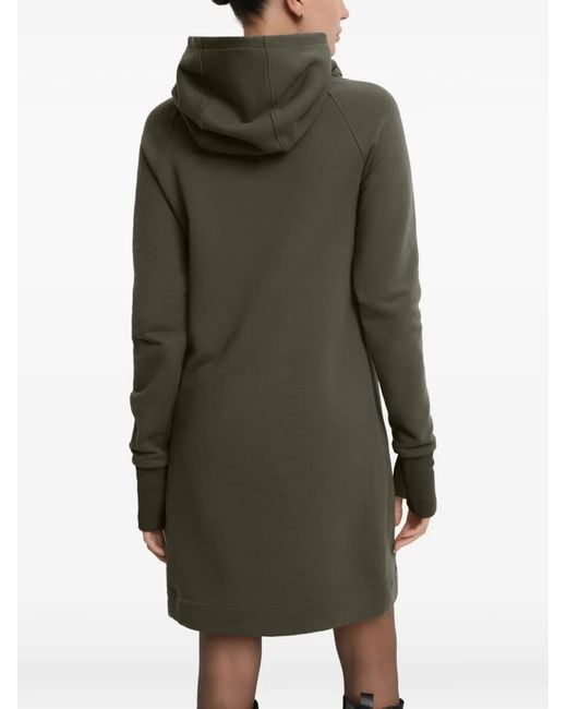 MARCELLA Green Tompkins Asymmetric-Zip Hooded Mini Dress