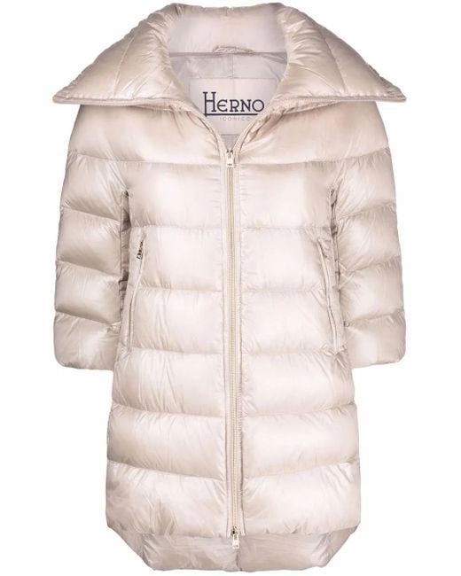 Herno Multicolor Cleofe Cropped-Sleeve Jacket