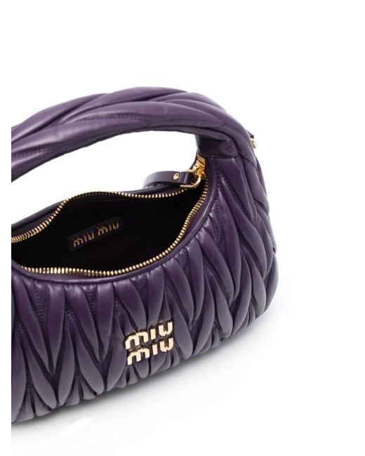 Mini Sac Porté Épaule Wander À Design Matelassé Miu Miu en coloris Blue