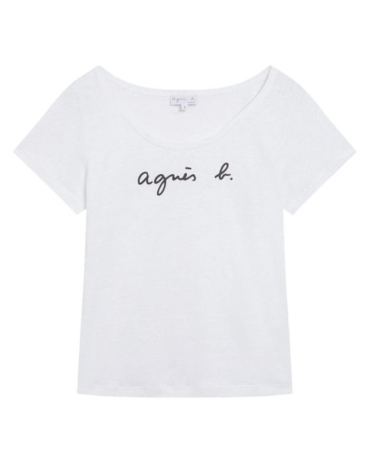 Agnes B. White Brando Linen T-shirt