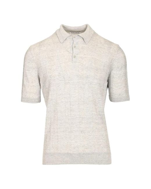 Al Duca D'aosta White Polo En Maille À Design Côtelé for men