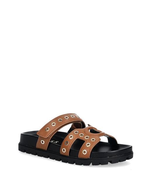 Guess White Eyelet Logo Sandals