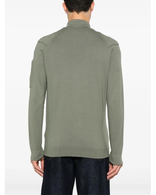 C P Company Green Sea Island Cardigan for men