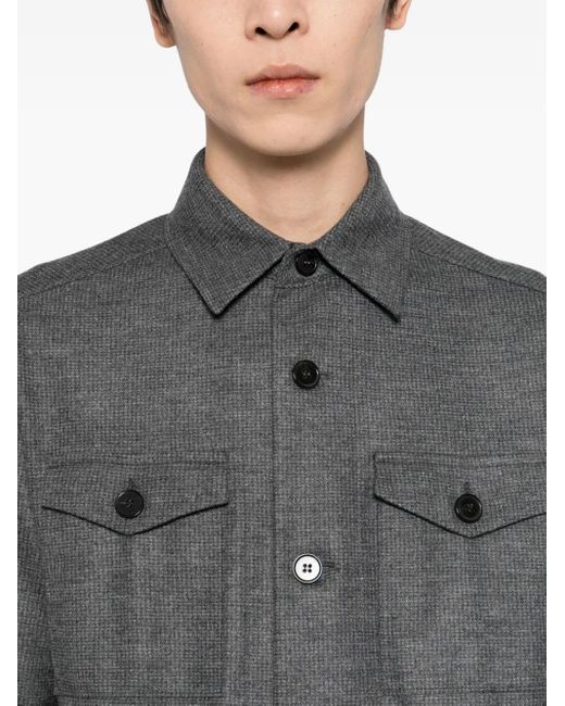 Harris Wharf London Klassische Hemdjacke in Gray für Herren