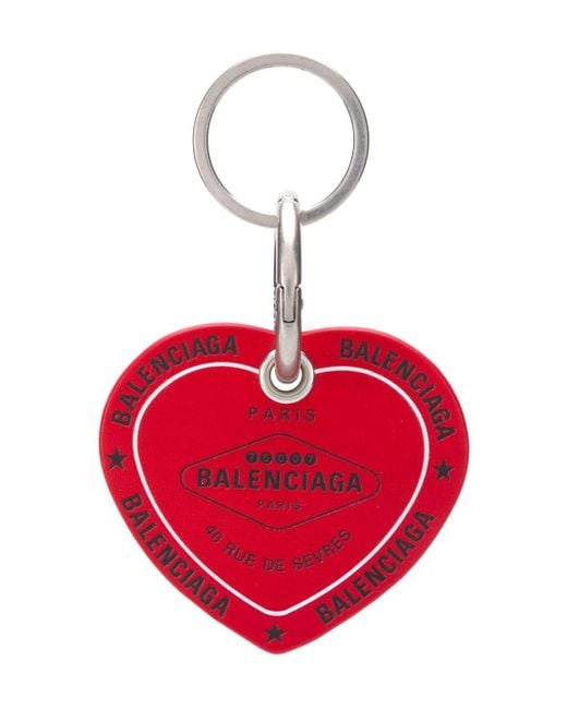 Balenciaga Red Casino Heart Keyring