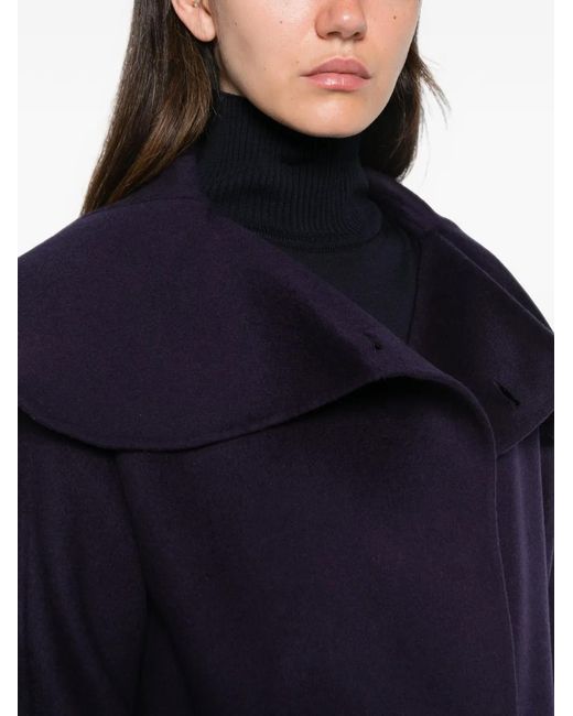 Liviana Conti Blue Oversized-Collar Double-Breasted Coat